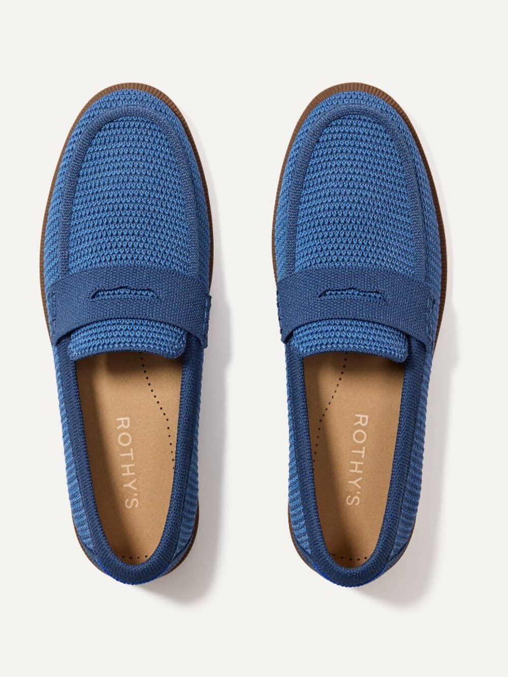 Rothy's The Penny Loafer - Blue Raffia-Knit Size 9